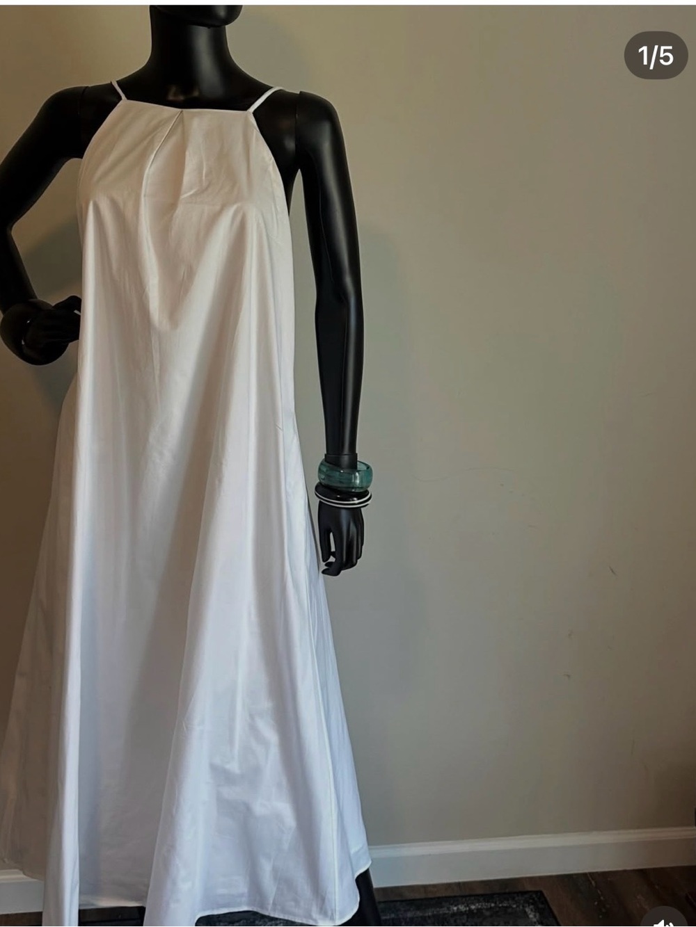 Anine Bing White Spaghetti Strap Maxi Dress